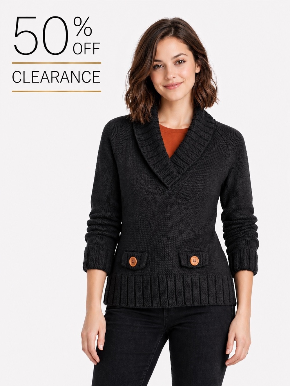 Max & Co. Textured Black Knit Sweater made in Italy